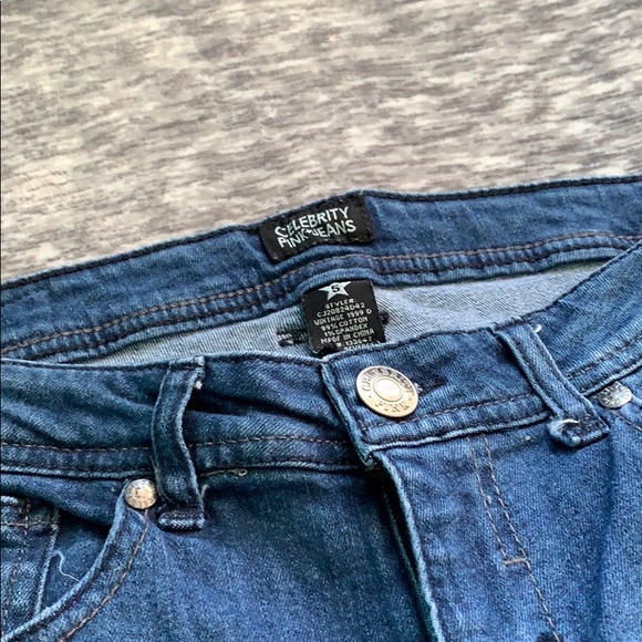 Distressed Celebrity Pink Skinny Jeans - Picture 4 of 6